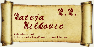 Mateja Milković vizit kartica